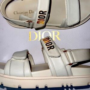 Off White Lambskin Dior Sandal